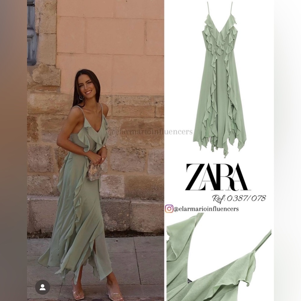 ZARA LONG RUFFLED DRESS